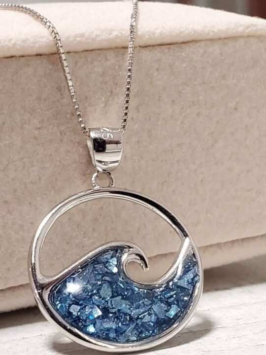 Sterling Silver Ocean Wave Necklace