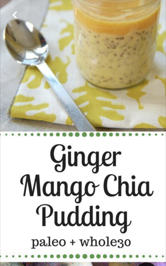 whole30 ginger mango chia pudding