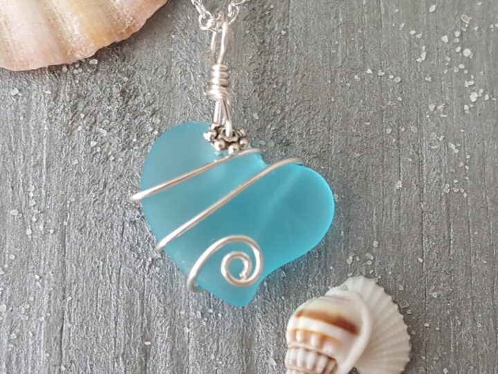 Wire Wrap Sea Glass Necklace