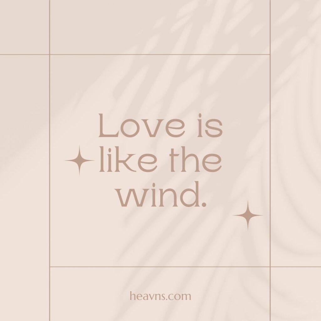 Relationship goals love is like the wind