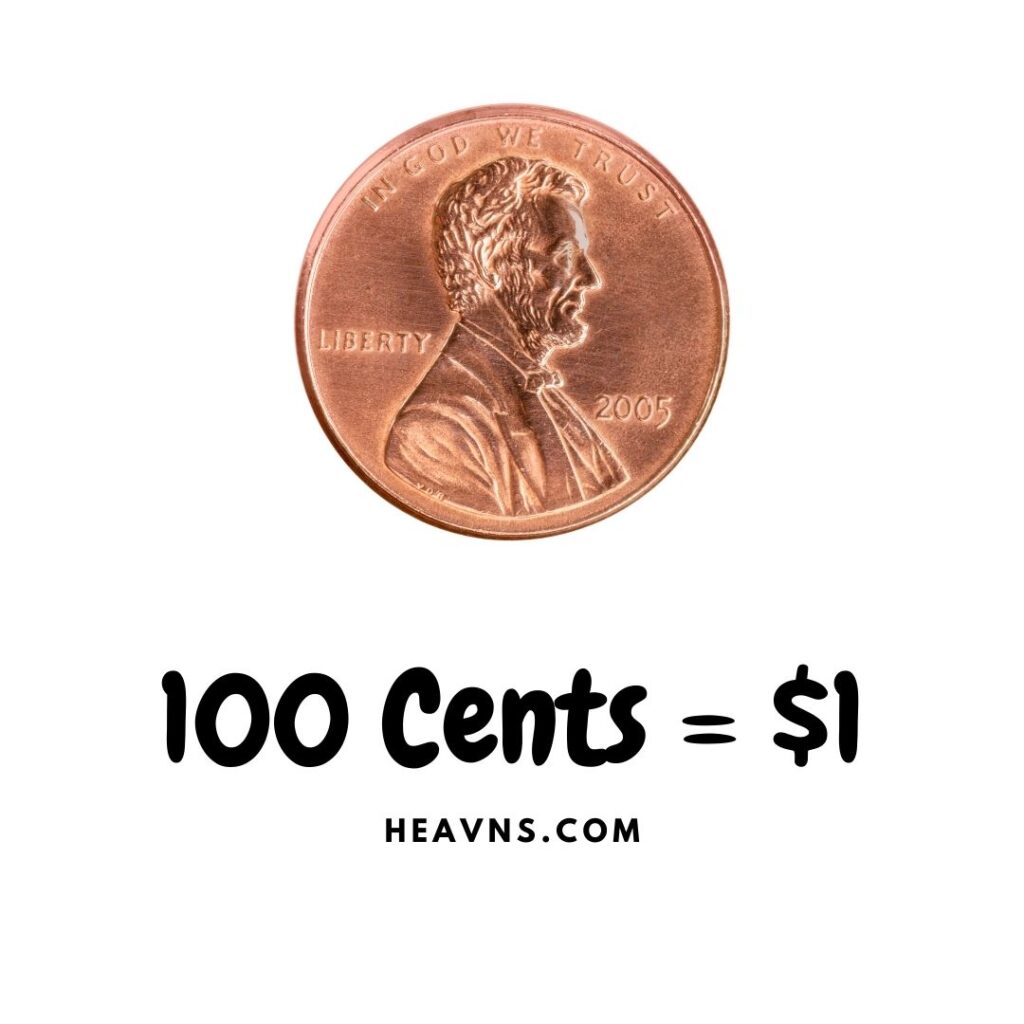 100 cents = $1