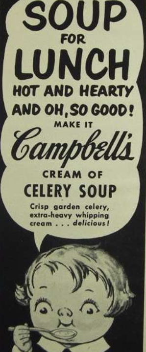 Soup for lunch campbells cream of celery soup
