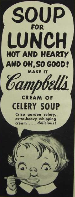 Soup for lunch Campbells Cream of Celery Soup